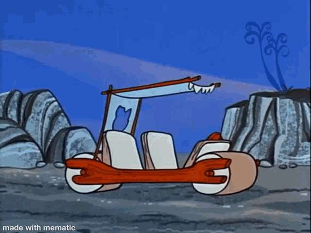 Flintstone Car GIF