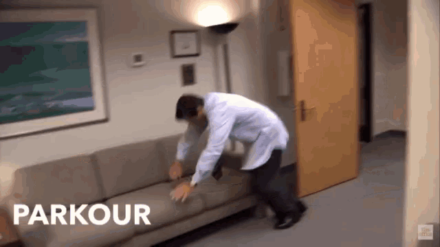 Parkour The Office GIF