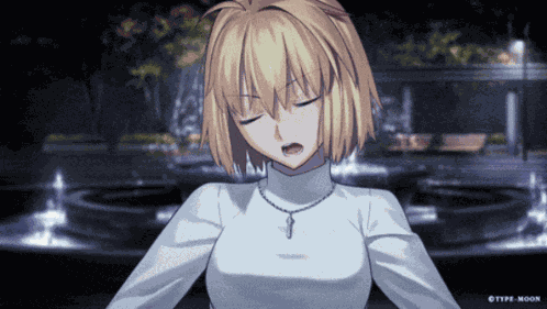 Arcueid Opening Eyes GIF