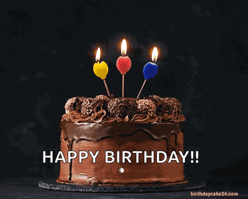 Chocolate Cake Candles GIF