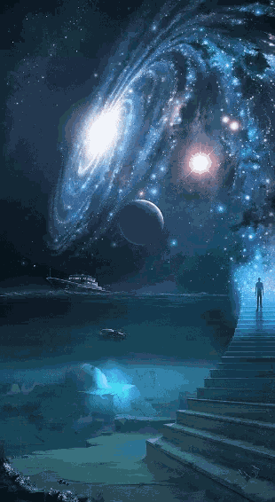 Cosmic Stairway Space GIF
