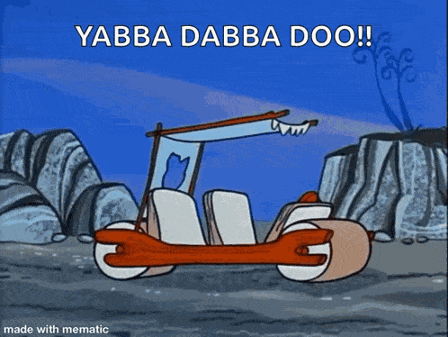 Flintstone Car GIF