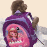 Inefablejuly Monkey With Attitude And Its Princess Sofia Backpack GIF