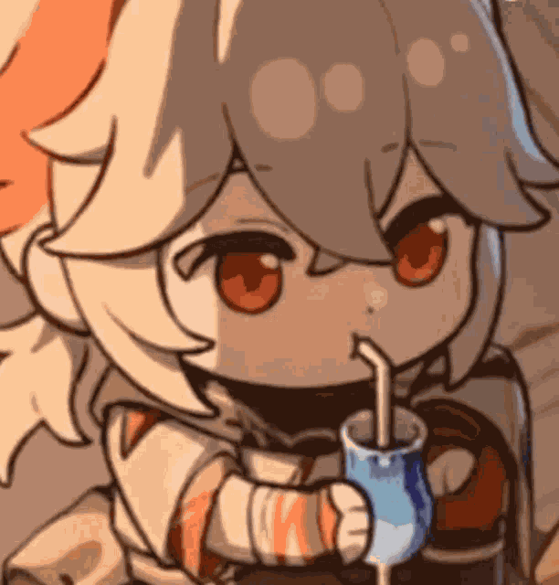 Kazuha Genshin Impact Kazuha Drinking GIF