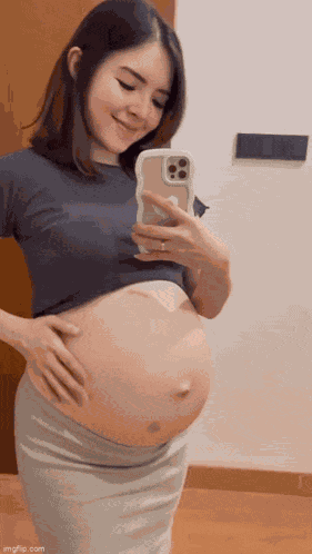 Pregnant Woman Big Belly GIF