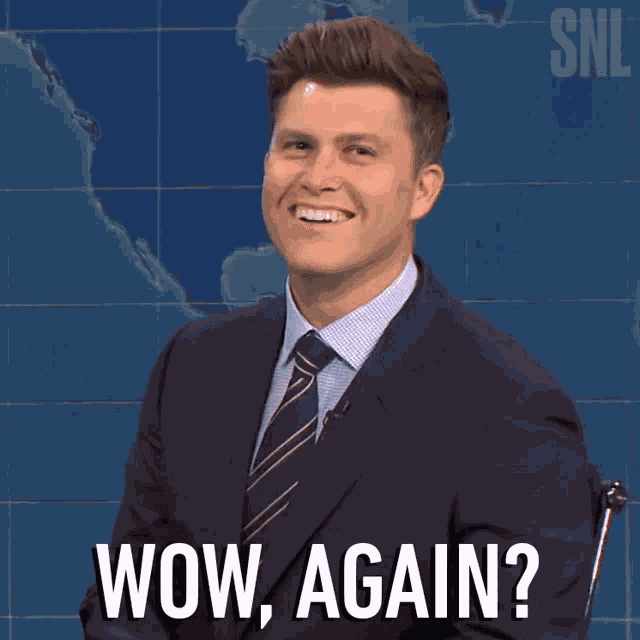 Wow Again Colin Jost GIF