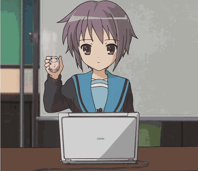 Yuki Nagato Mouse Wave GIF
